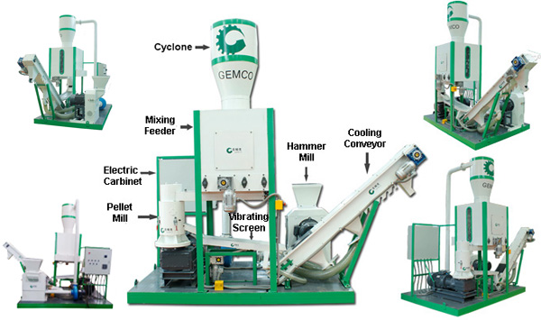 250-350kg/h wood pellet production line