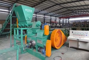 Briquette line with belt conveyor